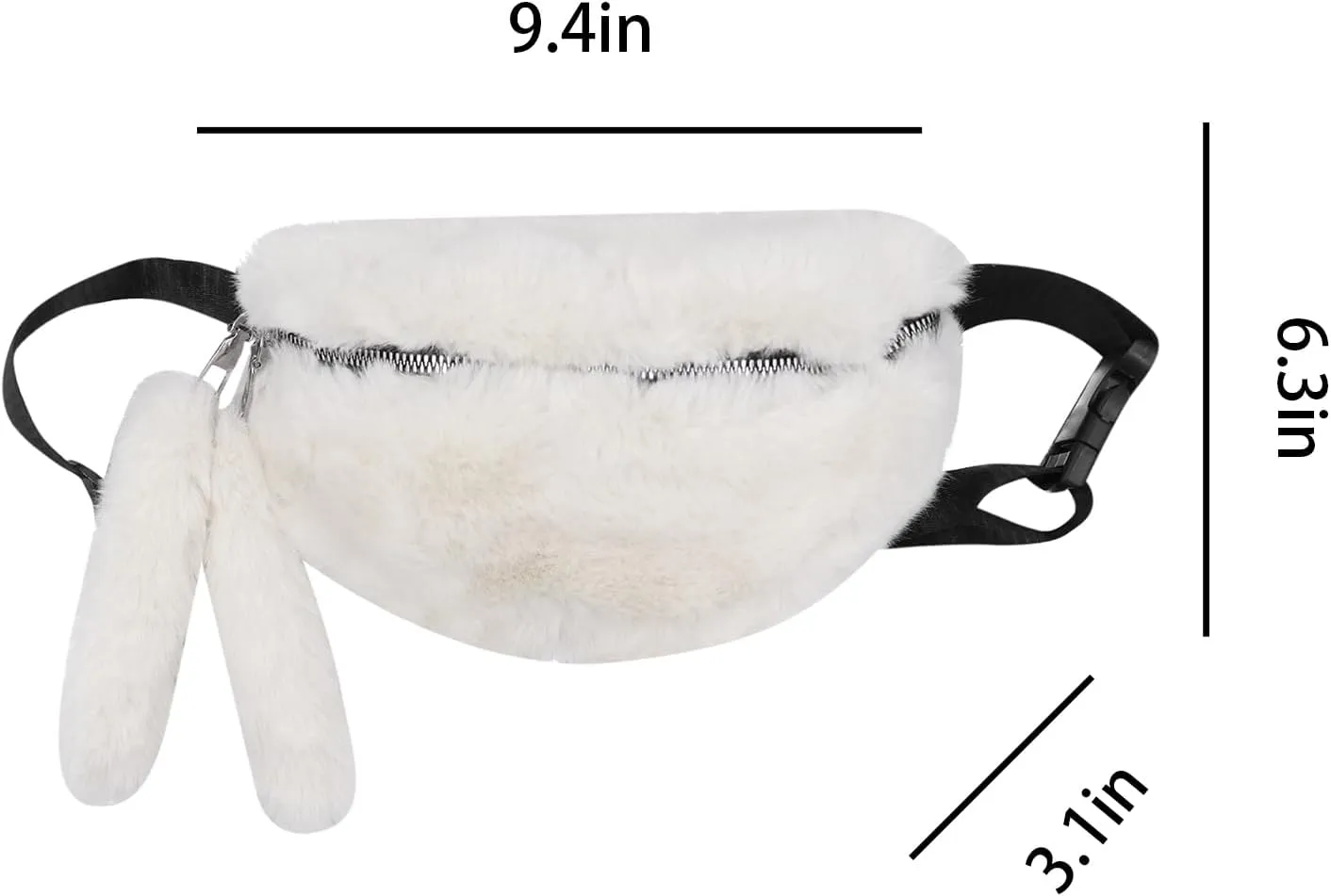 Women Girls Faux Fur Fanny Pack Fashion Plush Waist Pack Winter Belt Bum Bag Coin Phone Pouch Crossbody Chest Bag