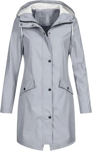 Women Men Hoodie Rain Long Solid Cardigan Coat Jacket Womens Outdoor Color Windproof Women's Trench Coats Anoraks