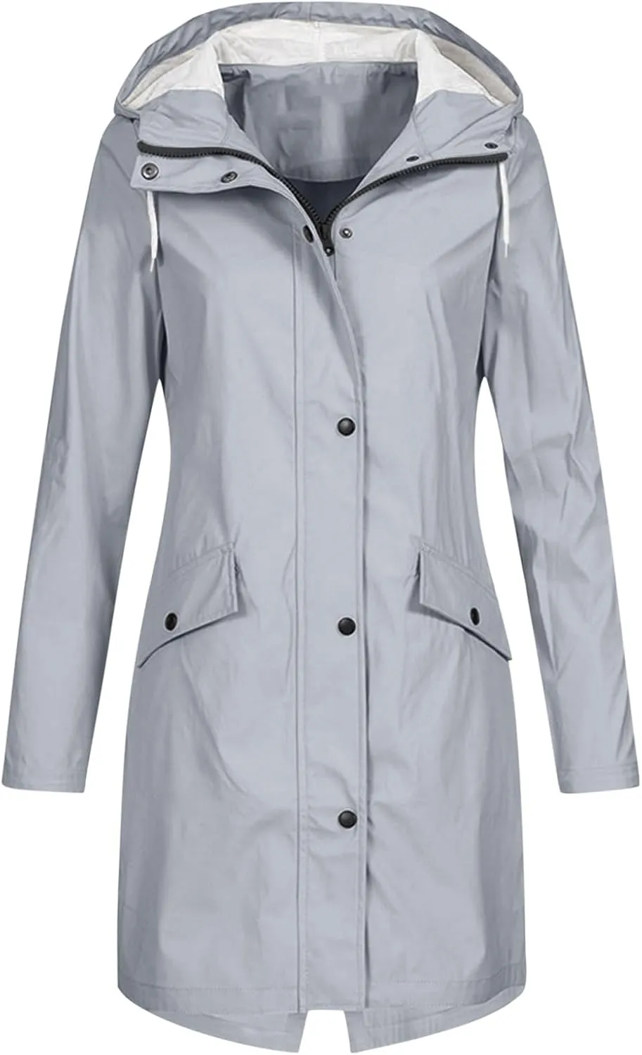Women Men Hoodie Rain Long Solid Cardigan Coat Jacket Womens Outdoor Color Windproof Women's Trench Coats Anoraks