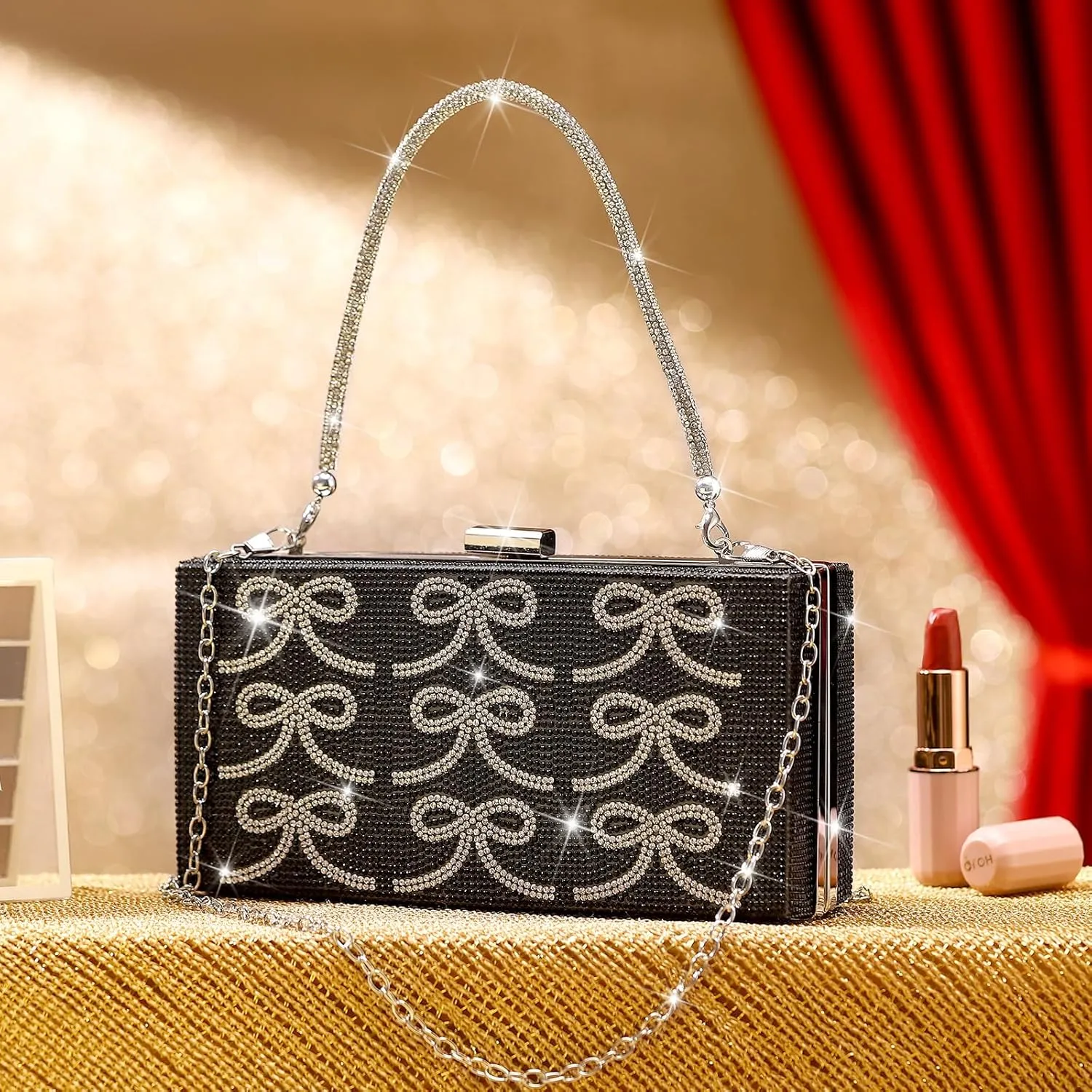 Women Poker Card Evening Clutch Rhinestone Purse Casino Vegas Novelty Purse Queen Hearts Bags Playing Cards Gift