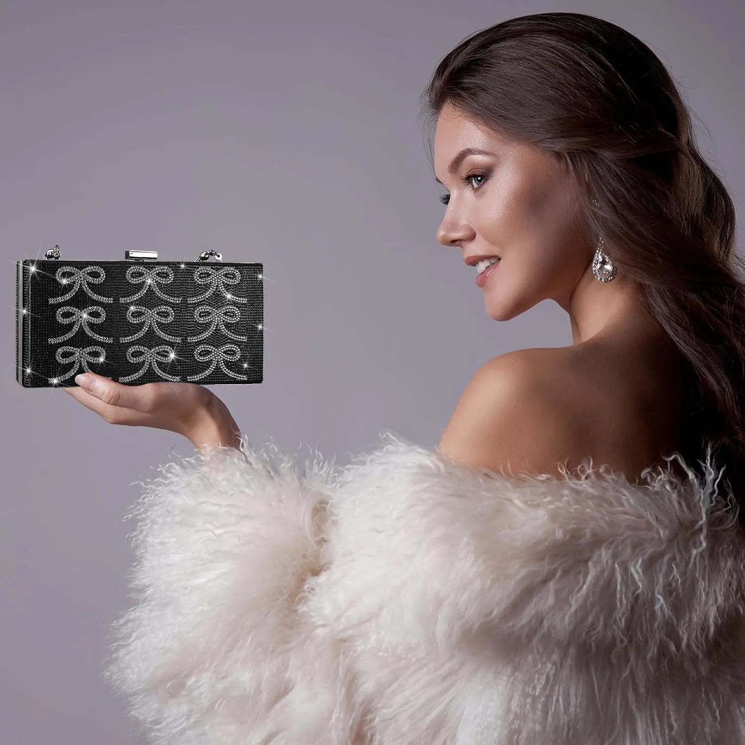 Women Poker Card Evening Clutch Rhinestone Purse Casino Vegas Novelty Purse Queen Hearts Bags Playing Cards Gift