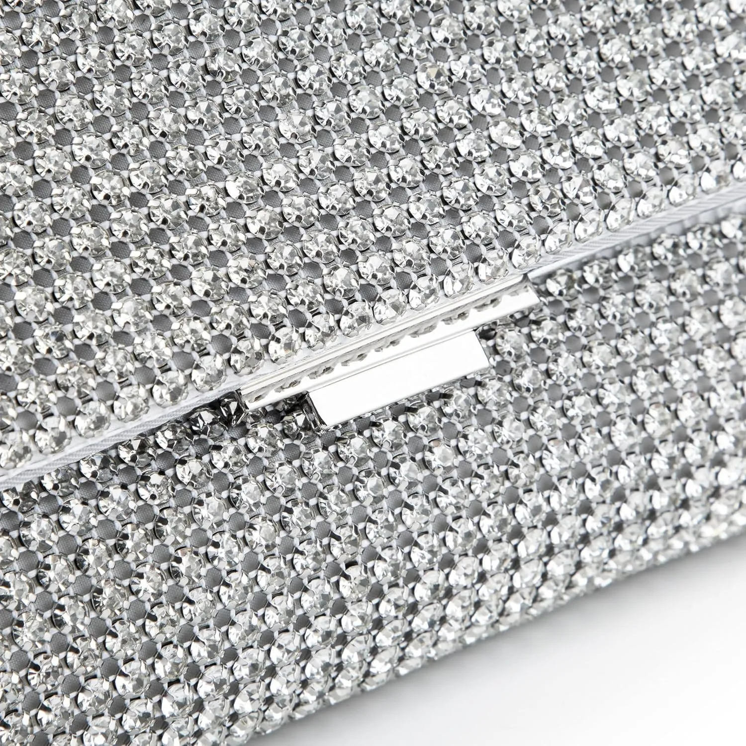 Women Rhinestone Evening Shoulder Bag WOC Crystal Clutch with Detachable Strap Sparkling Purse for Wedding Party