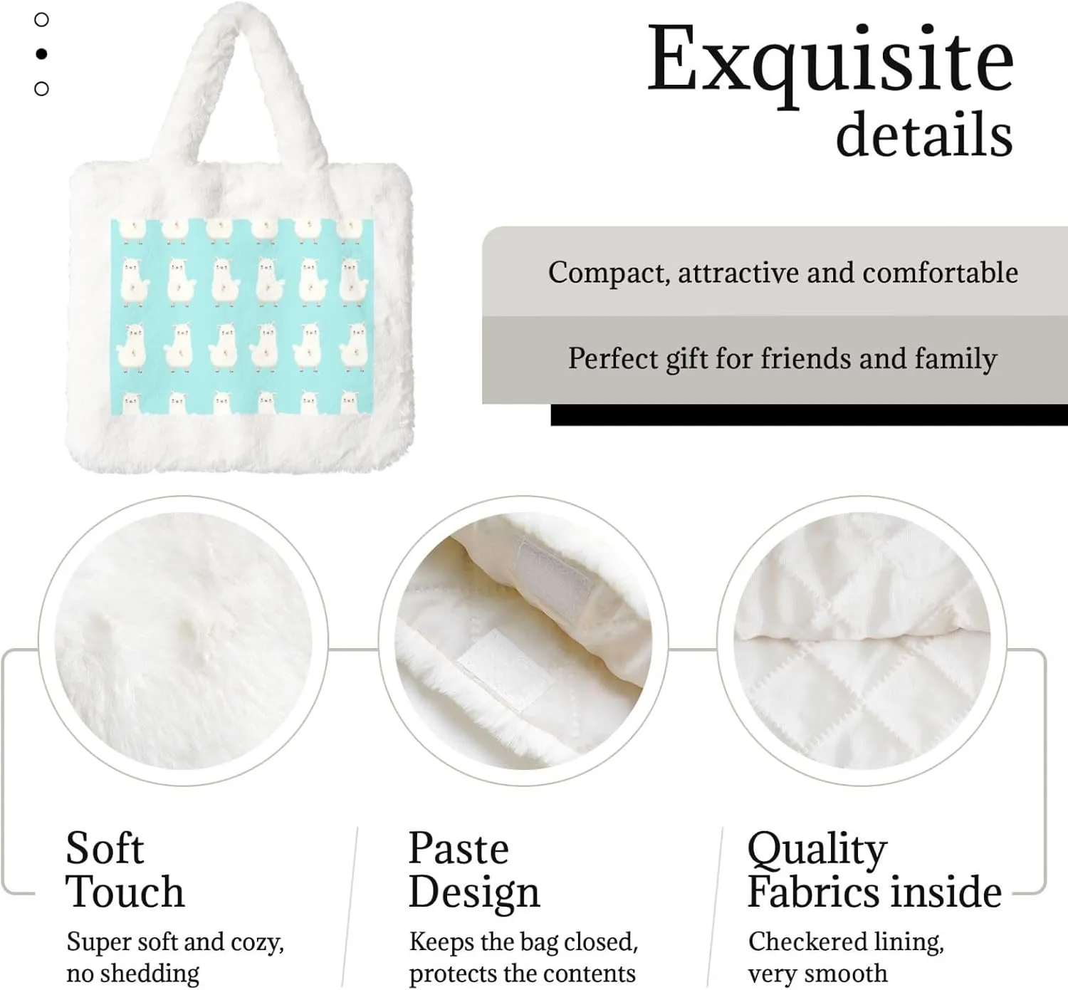 Women Shoulder Clutch Purse Bag Fluffy Fuzzy Faux Fur Cute Tote Handbag