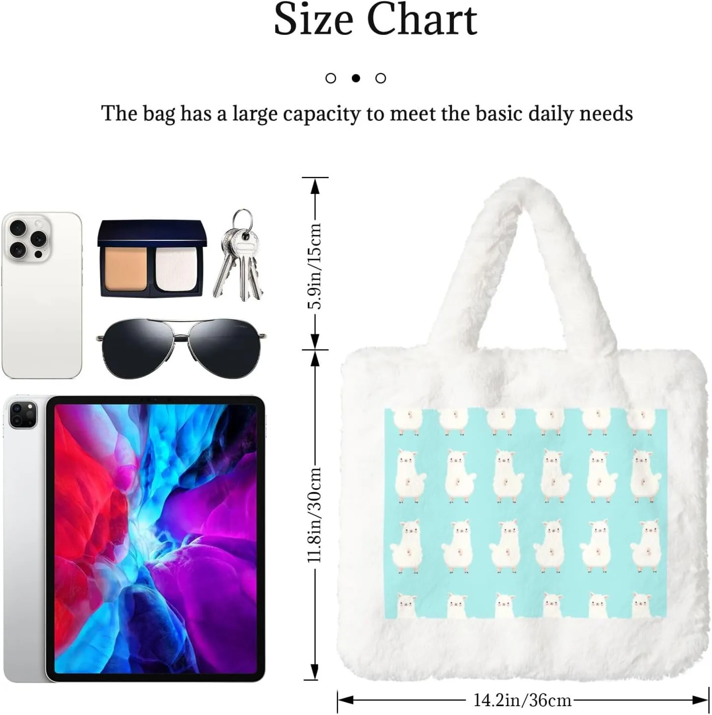 Women Shoulder Clutch Purse Bag Fluffy Fuzzy Faux Fur Cute Tote Handbag