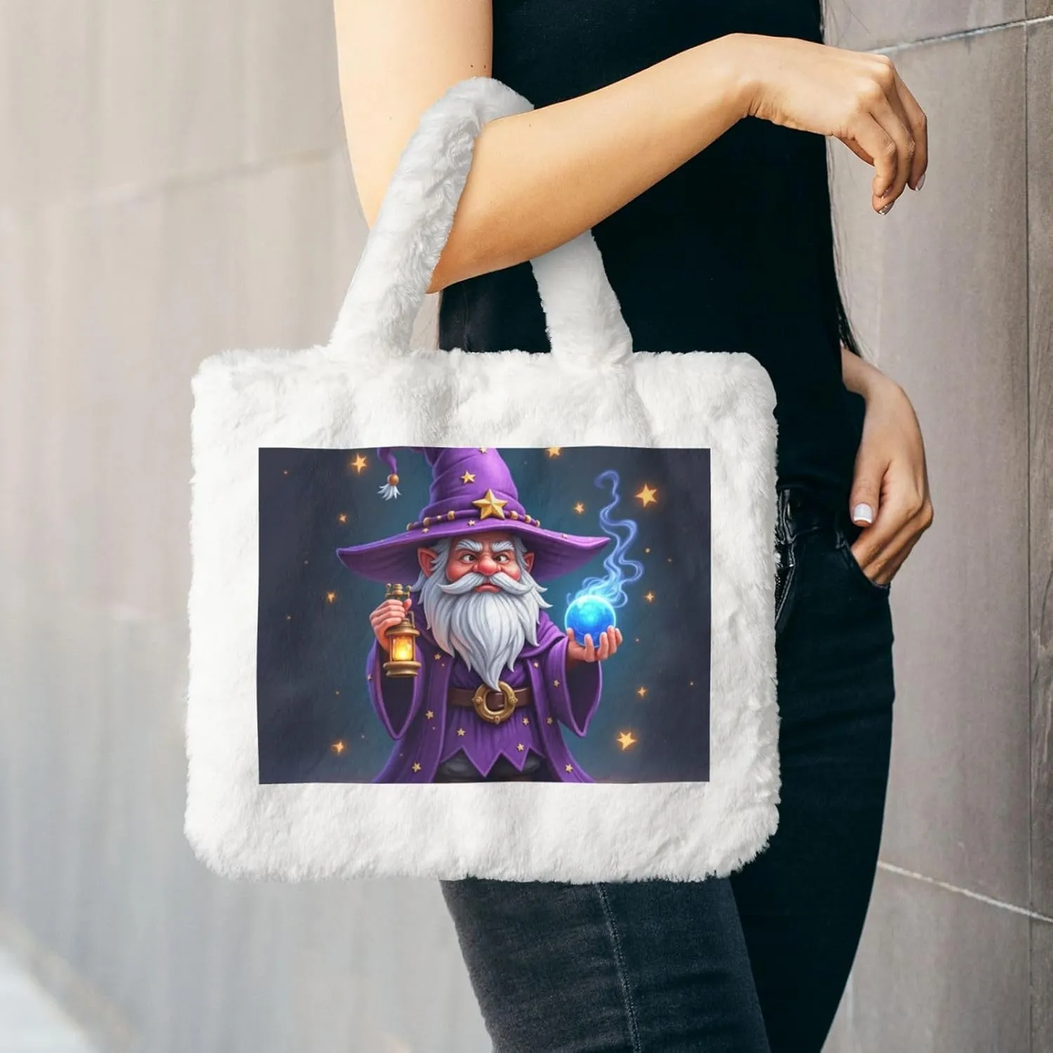 Women Shoulder Clutch Purse Bag Fluffy Fuzzy Faux Fur Cute Tote Handbag