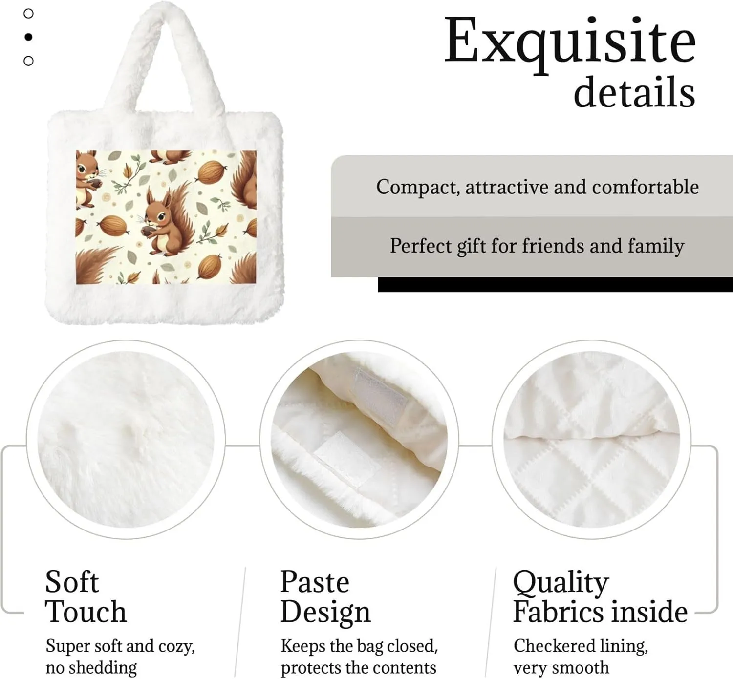 Women Shoulder Clutch Purse Bag Fluffy Fuzzy Faux Fur Cute Tote Handbag