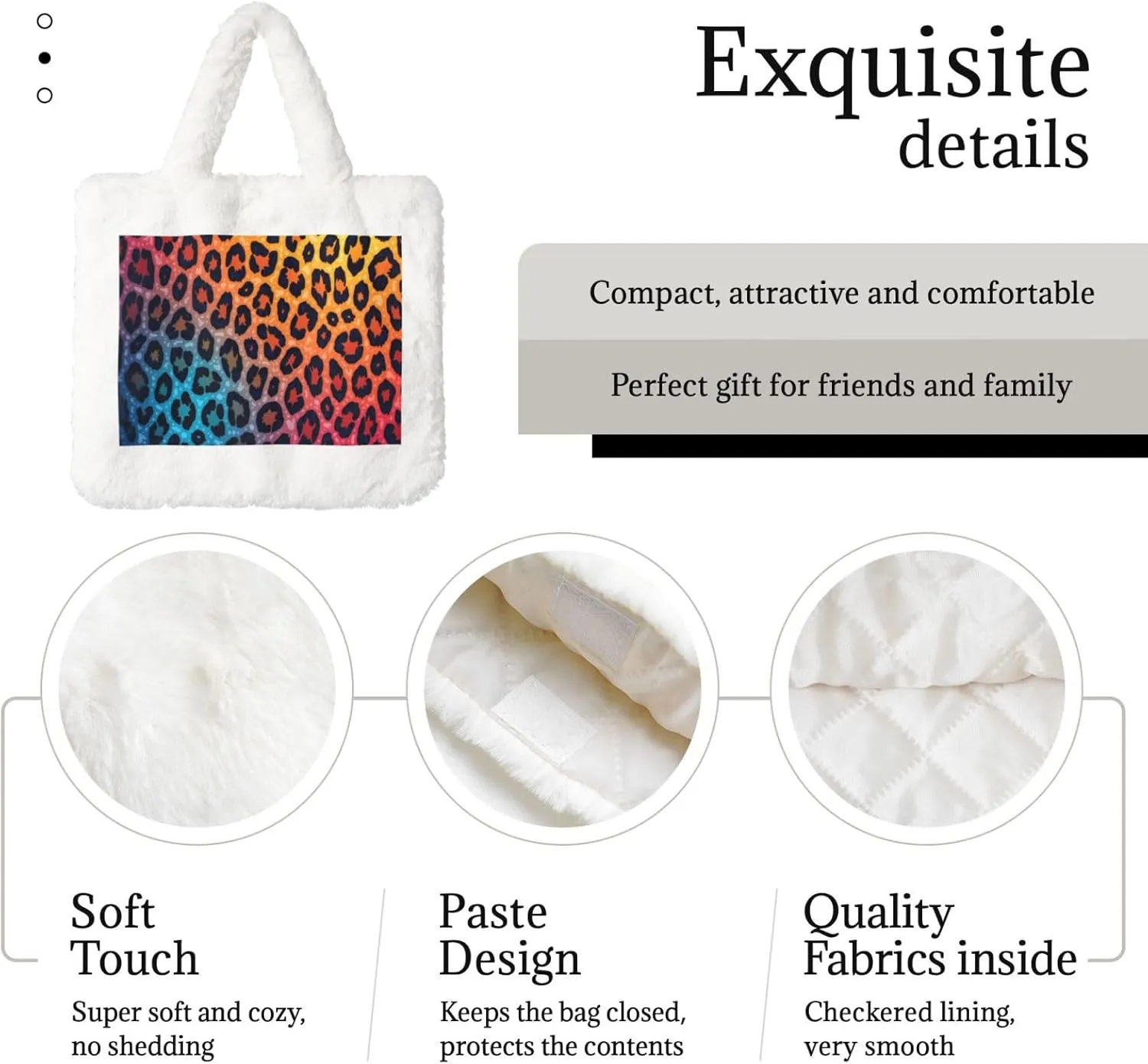 Women Tote Bag Fluffy Faux Fur Handbags Large Capacity Shopping Shoulder Bag Furry Clutch Handbag