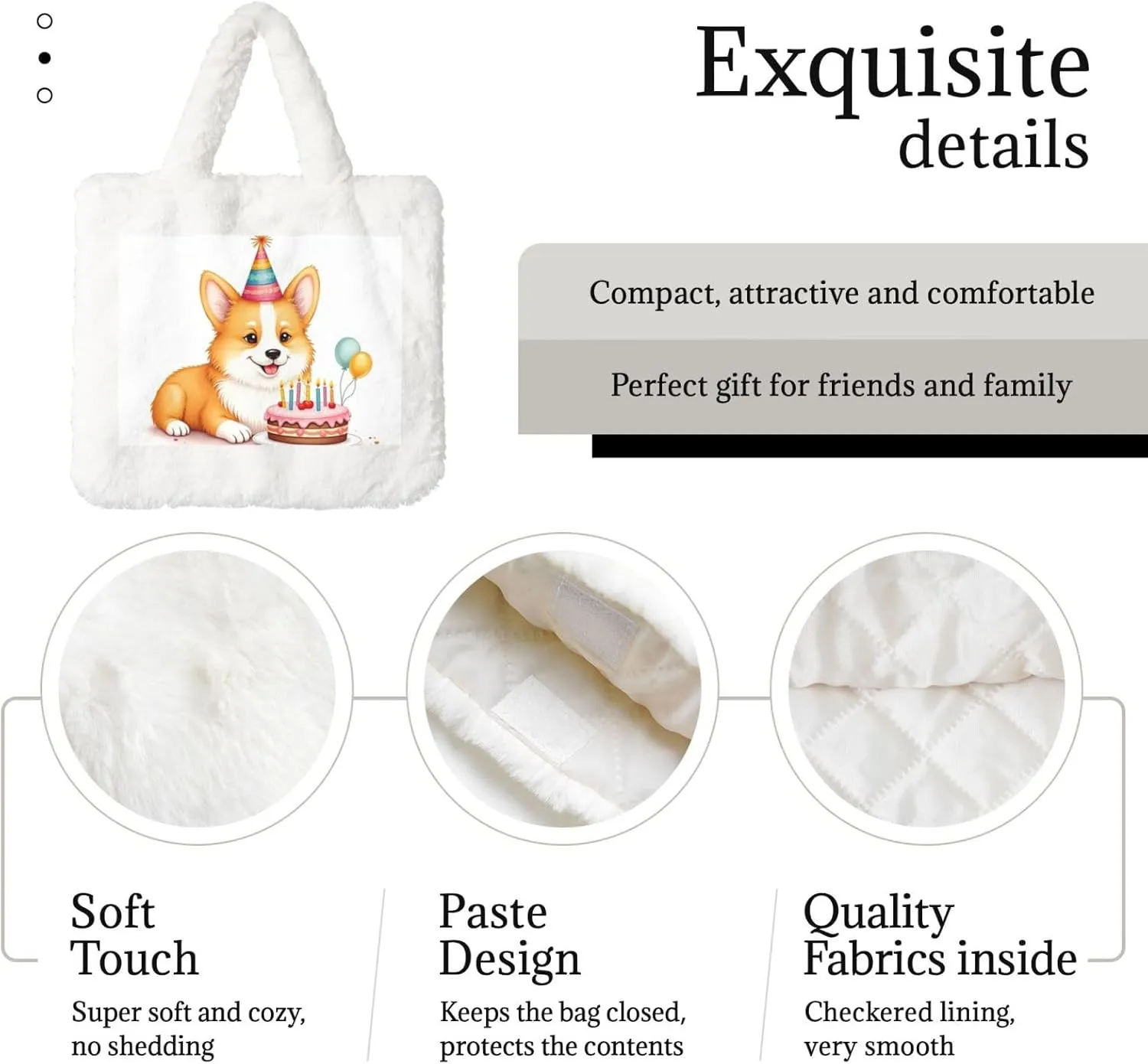 Women Tote Bag Fluffy Faux Fur Handbags Large Capacity Shopping Shoulder Bag Furry Clutch Handbag