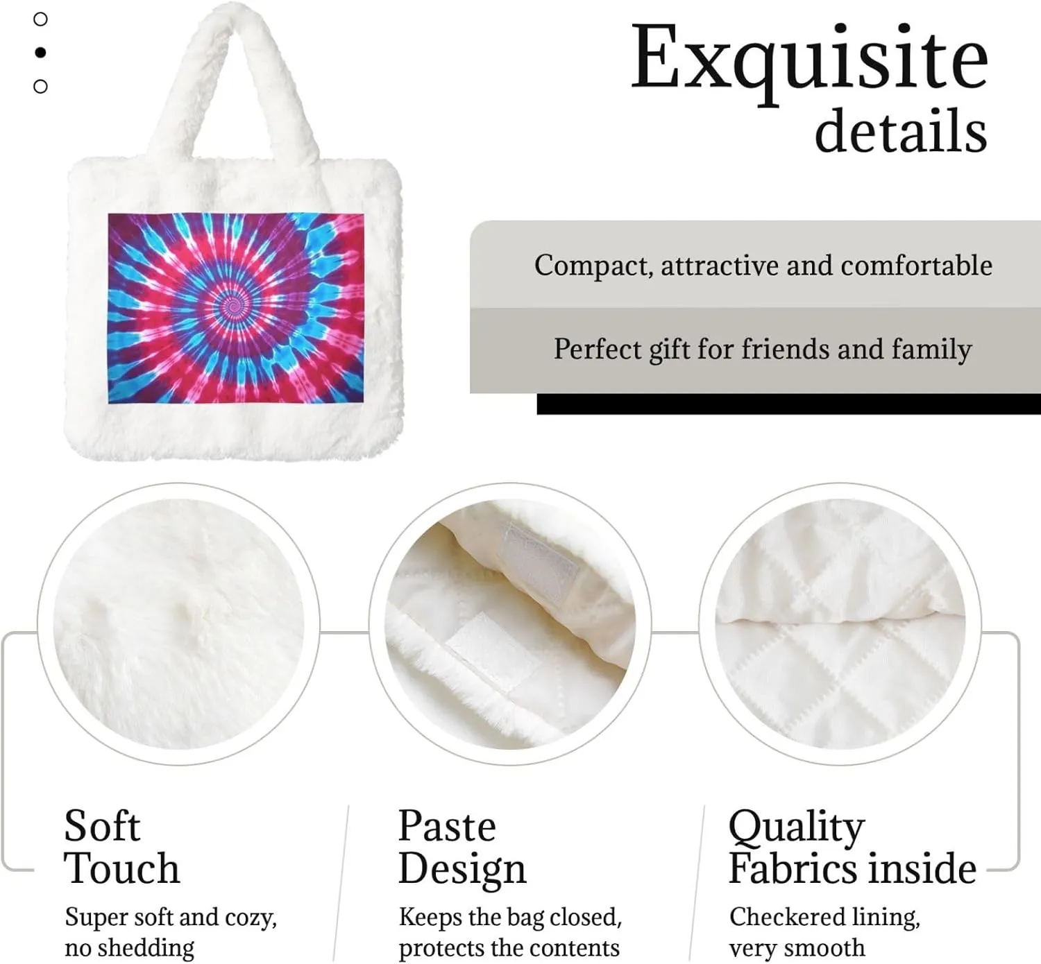 Women Tote Bag Fluffy Faux Fur Handbags Large Capacity Shopping Shoulder Bag Furry Clutch Handbag
