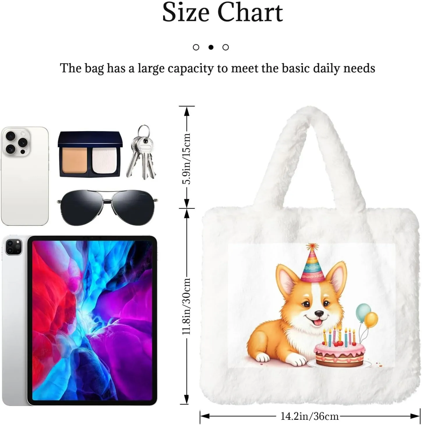 Women Tote Bag Fluffy Faux Fur Handbags Large Capacity Shopping Shoulder Bag Furry Clutch Handbag