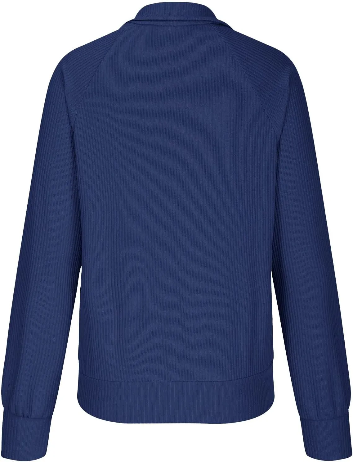 Women Zip up Long Sleeve Casual Cardigan Cable Knit Solid Color Sweater Loose Fashion Fall Clothes
