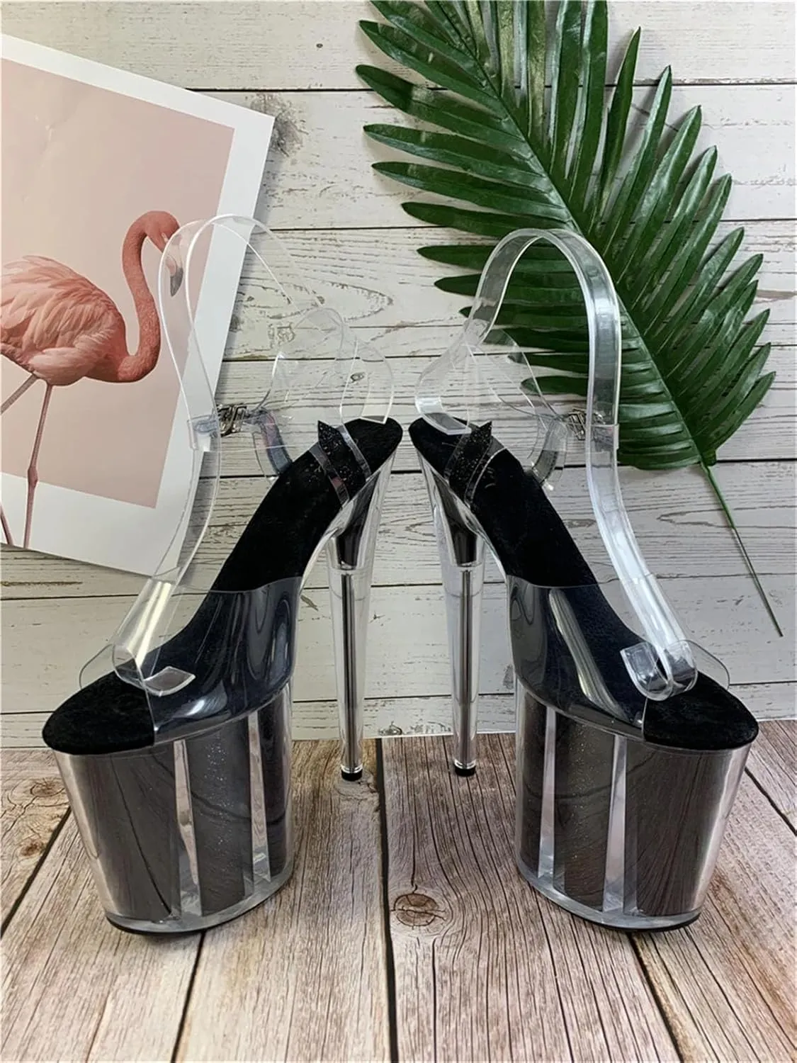 Women's 20cm PVC Pole Dance Sandals - Thin High Heels Summer Slip-On Shoes