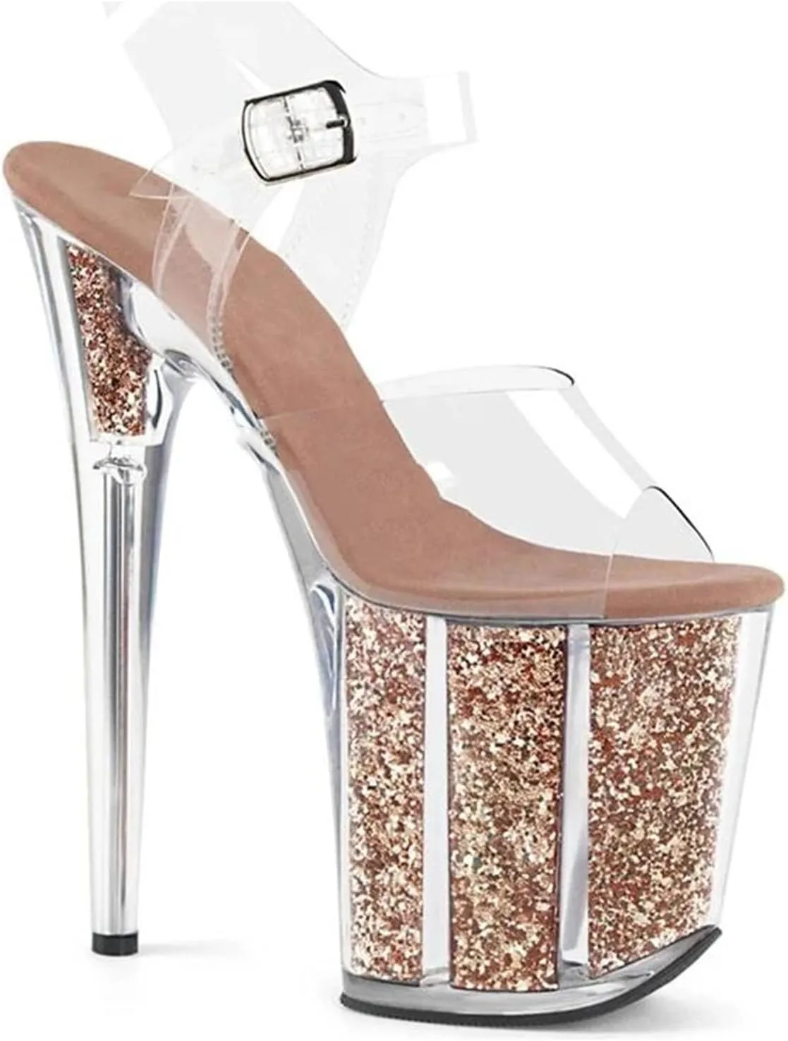 Women's 20cm PVC Pole Dance Sandals - Thin High Heels Summer Slip-On Shoes