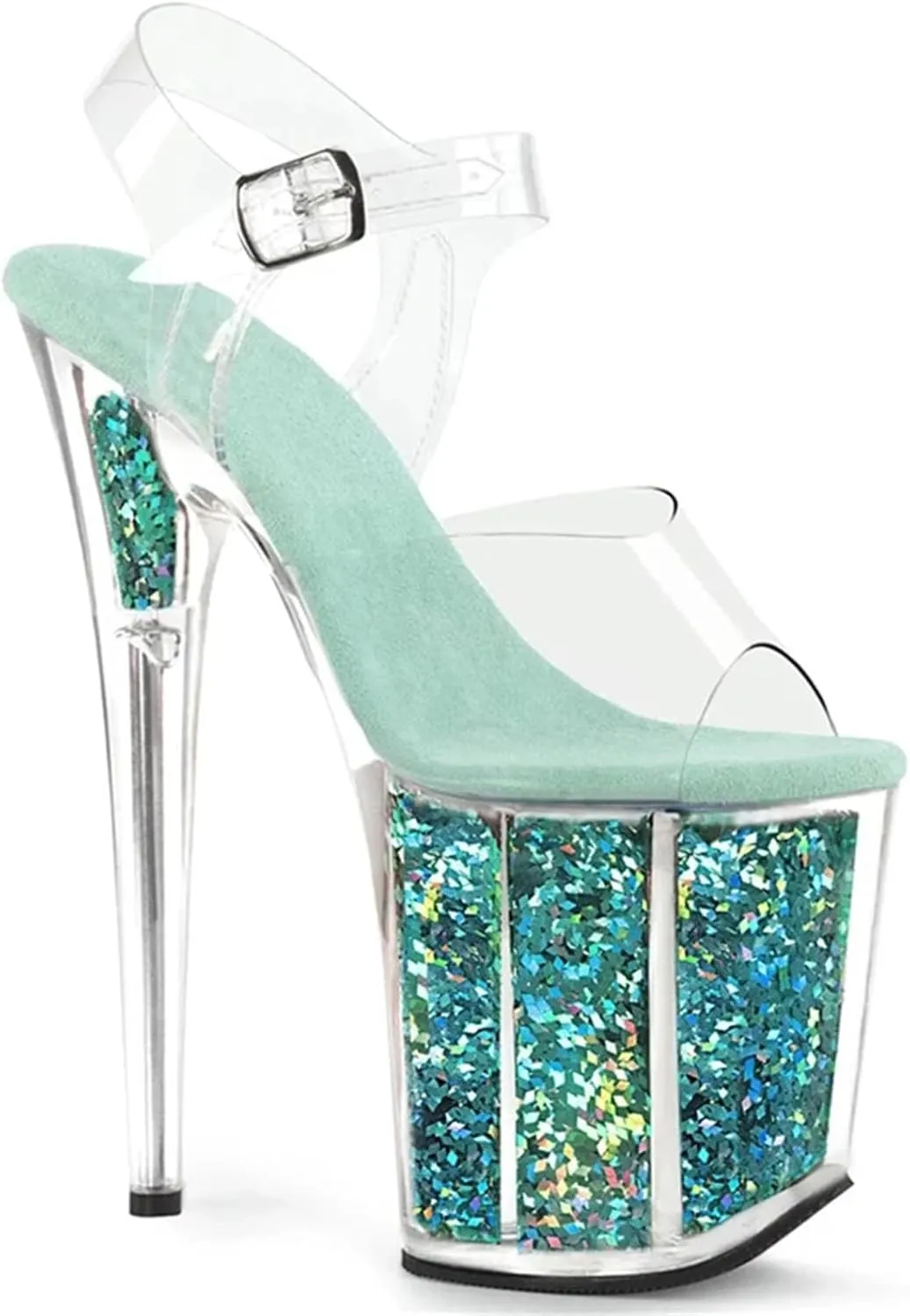 Women's 20cm PVC Pole Dance Sandals - Thin High Heels Summer Slip-On Shoes