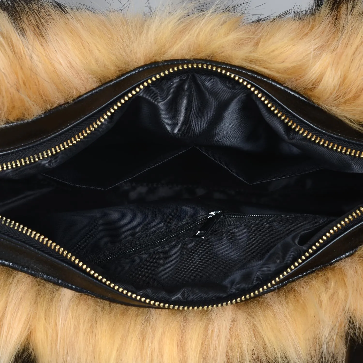 Womens Faux Fur Shoulder Bag Furry Purse Handbag Crossbody Bag with Shoulder Strap