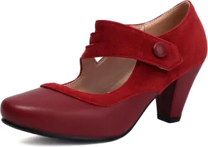 Women's Mary Jane Close Round Toe Vintage Ankle Strap Rockability 1950s Gatsby Heels Retro 1920s Victorian Pumps Shoes