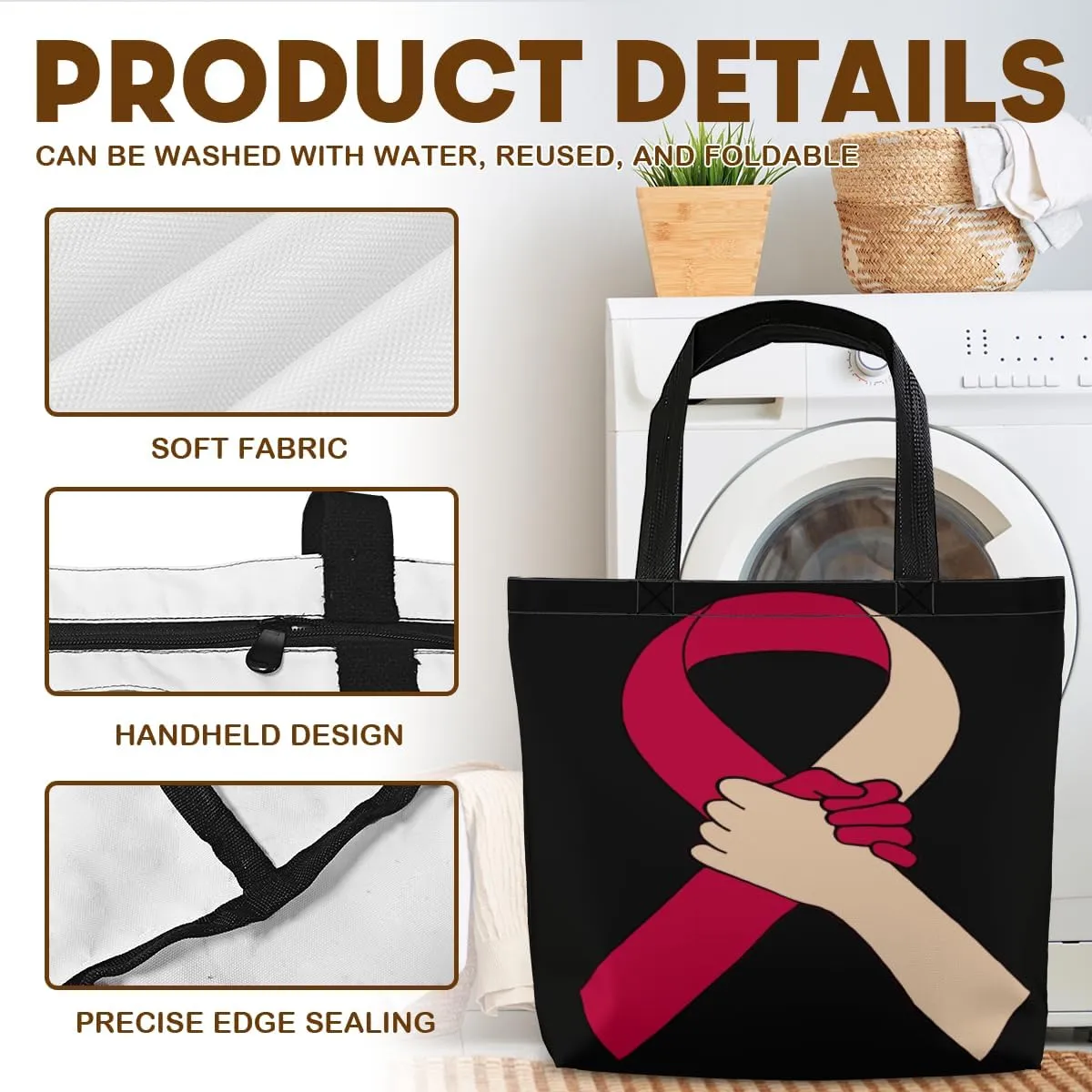 Women's Men Large Kitchen Reusable Grocery Bags Shoulder Bags With Zipper Beach Shopping Bag for Outdoors