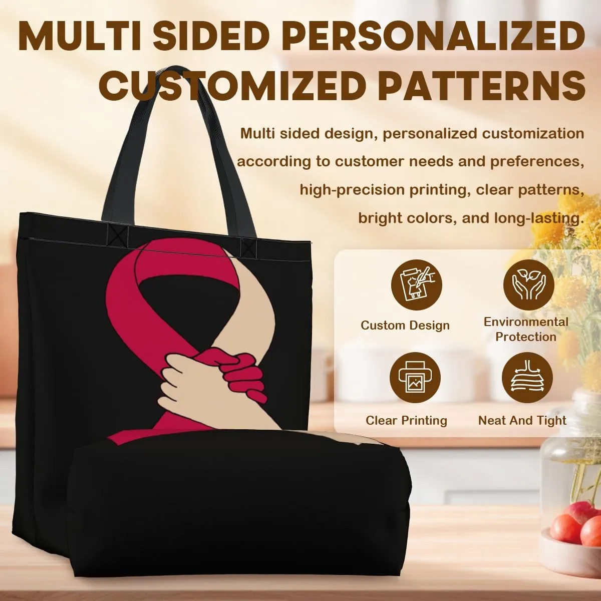 Women's Men Large Kitchen Reusable Grocery Bags Shoulder Bags With Zipper Beach Shopping Bag for Outdoors