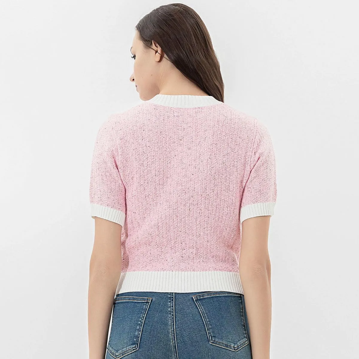 Womens Short Sleeve Cardigans Tops Summer Button Up Work Cropped Sweater Shirts 2025