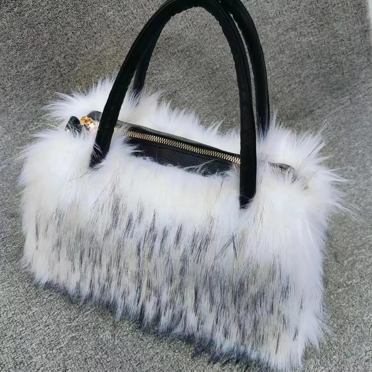 Women's Shoulder Handbags Faux Fur Tote Bag Fluffy Satchel Handbags for Women, Mom, Friend, Bridesmaids