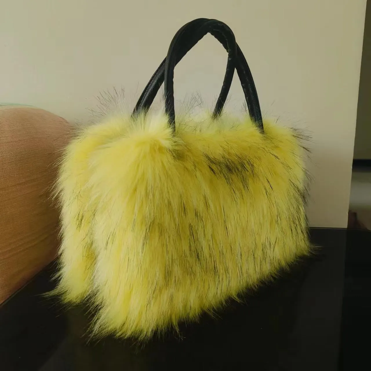 Women's Shoulder Handbags Faux Fur Tote Bag Fluffy Satchel Handbags for Women, Mom, Friend, Bridesmaids