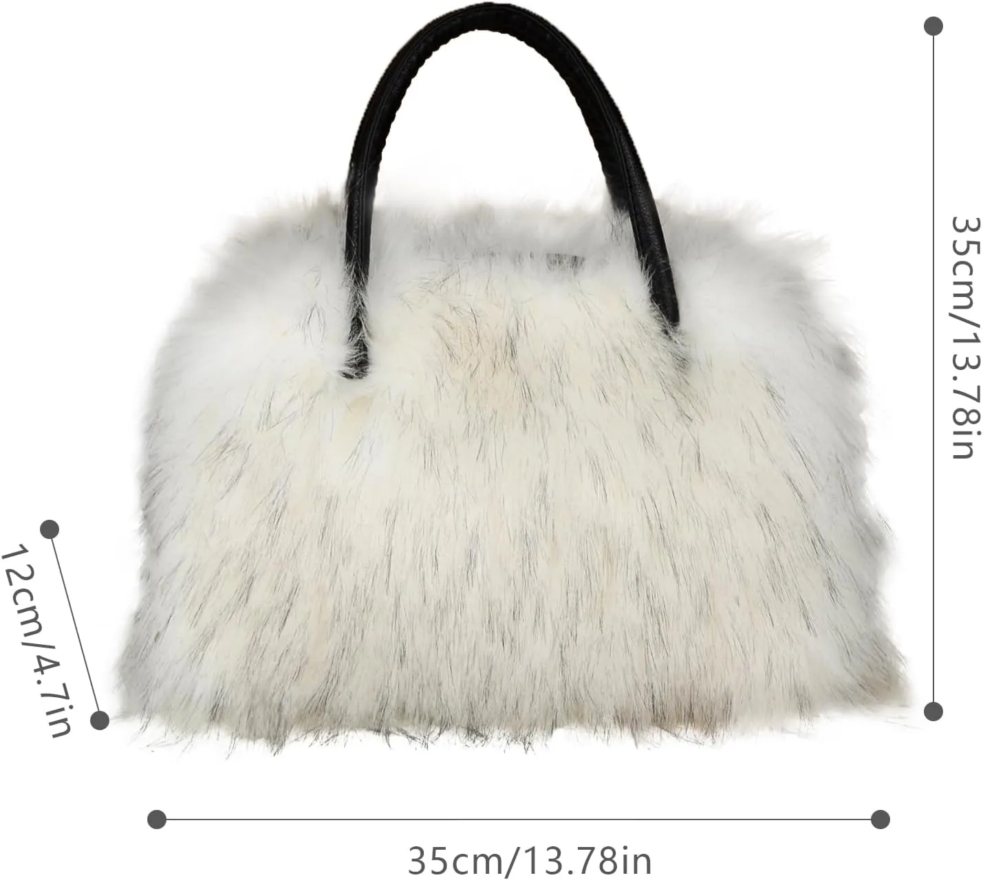 Women's Shoulder Handbags Faux Fur Tote Bag Fluffy Satchel Handbags for Women, Mom, Friend, Bridesmaids