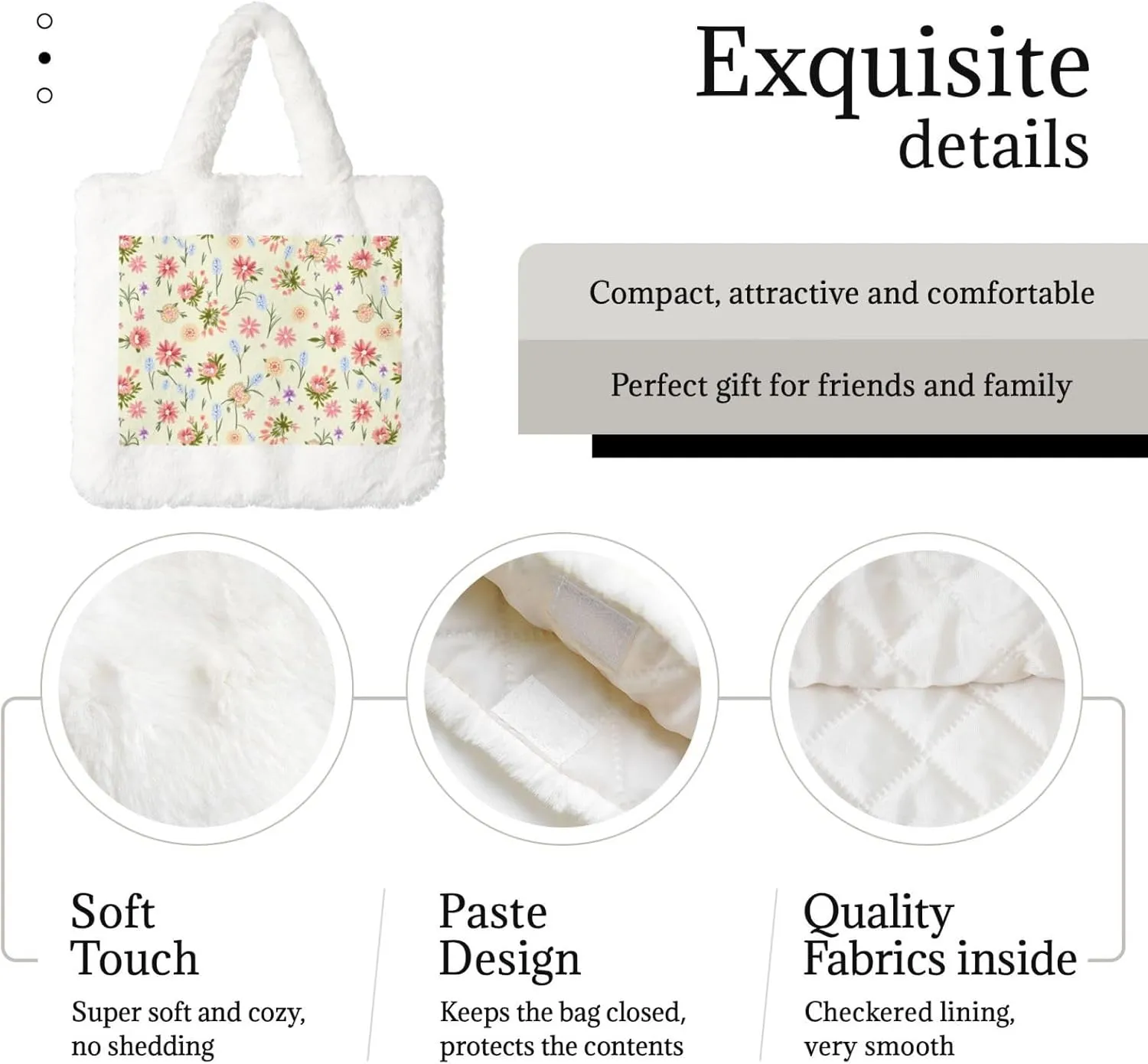 Women's Shoulder Handbags Fluffy Tote Bag Fashion Shoulder Bag for Women