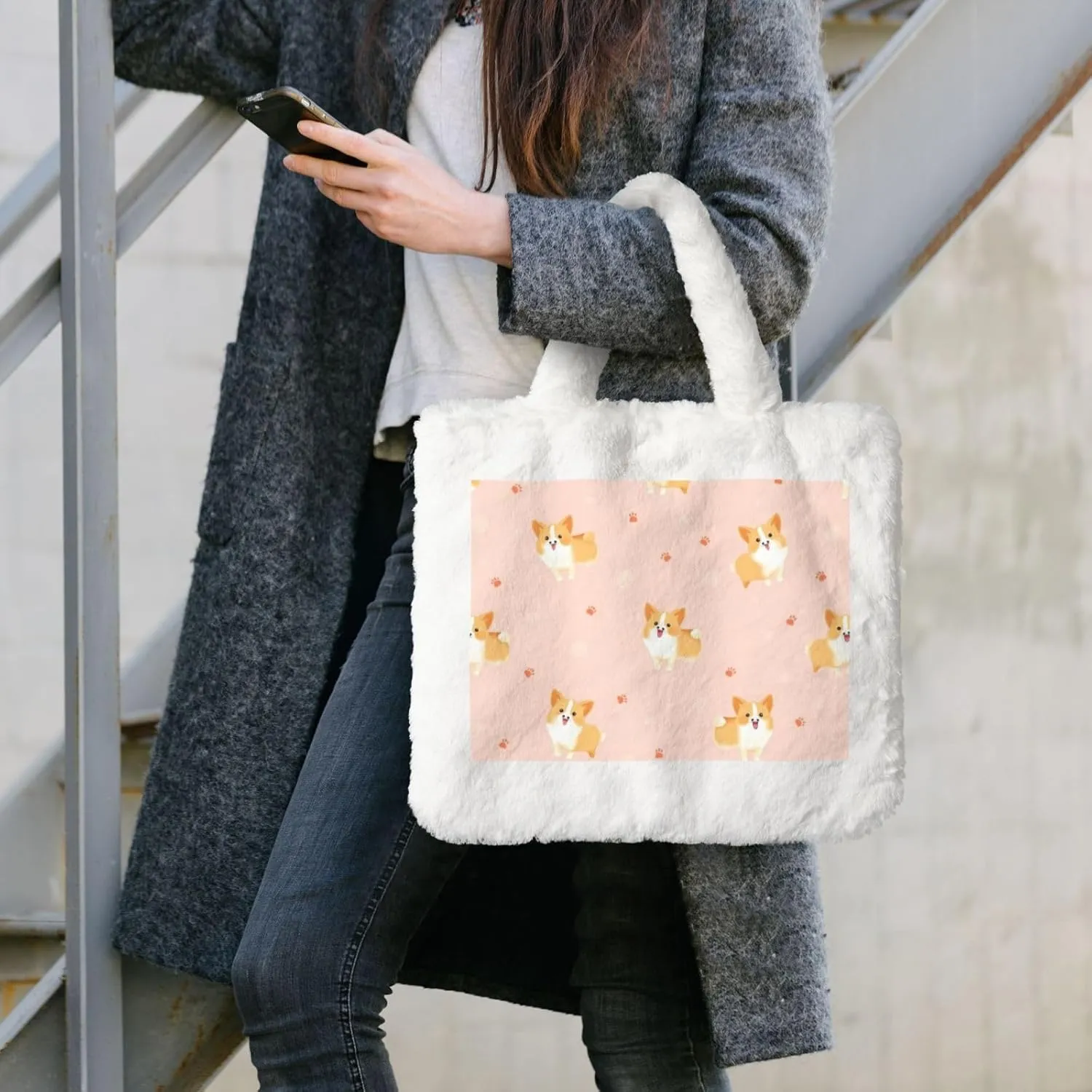 Women's Shoulder Handbags Fluffy Tote Bag Fashion Shoulder Bag for Women