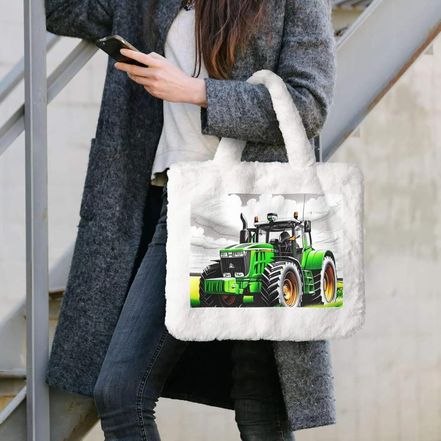 Women's Shoulder Handbags Fluffy Tote Bag Fashion Shoulder Bag for Women