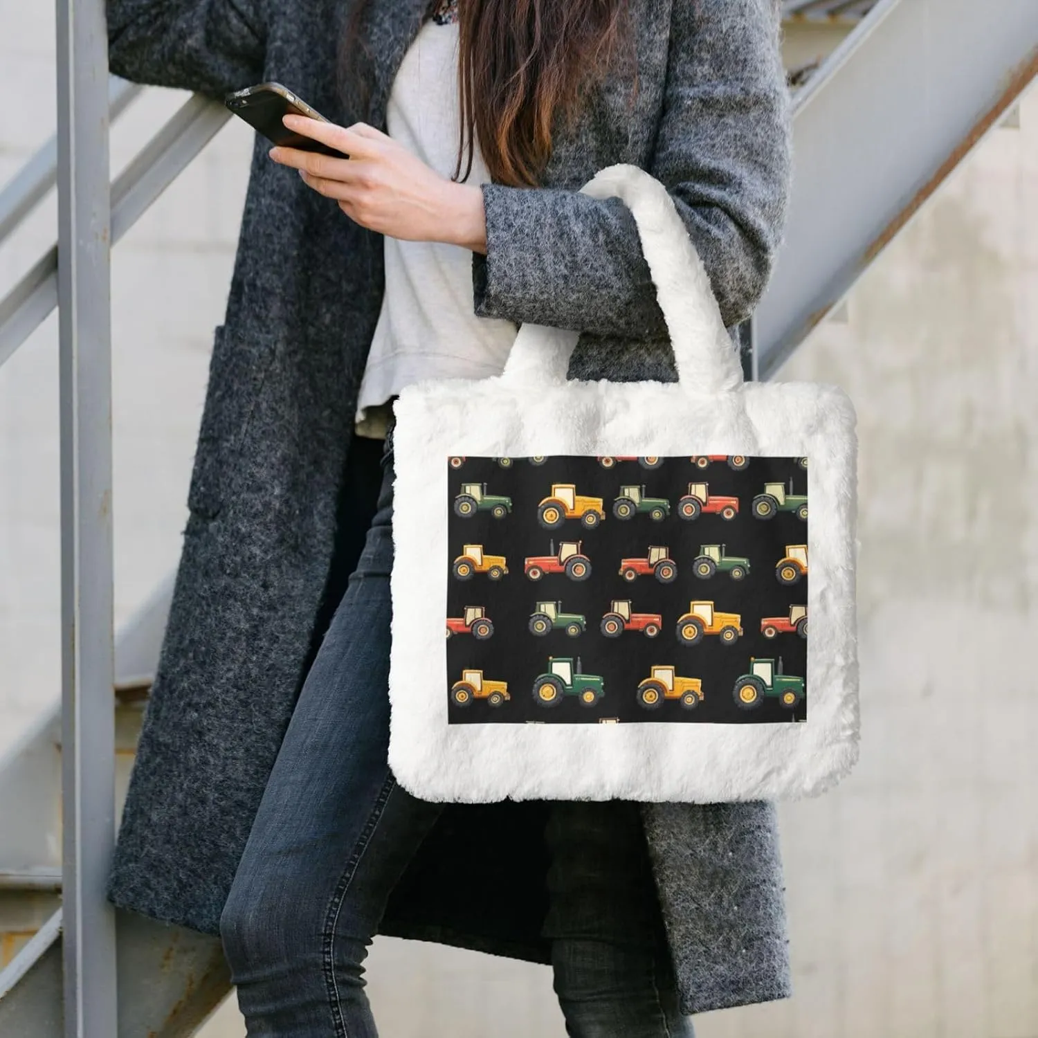 Women's Shoulder Handbags Fluffy Tote Bag Fashion Shoulder Bag for Women