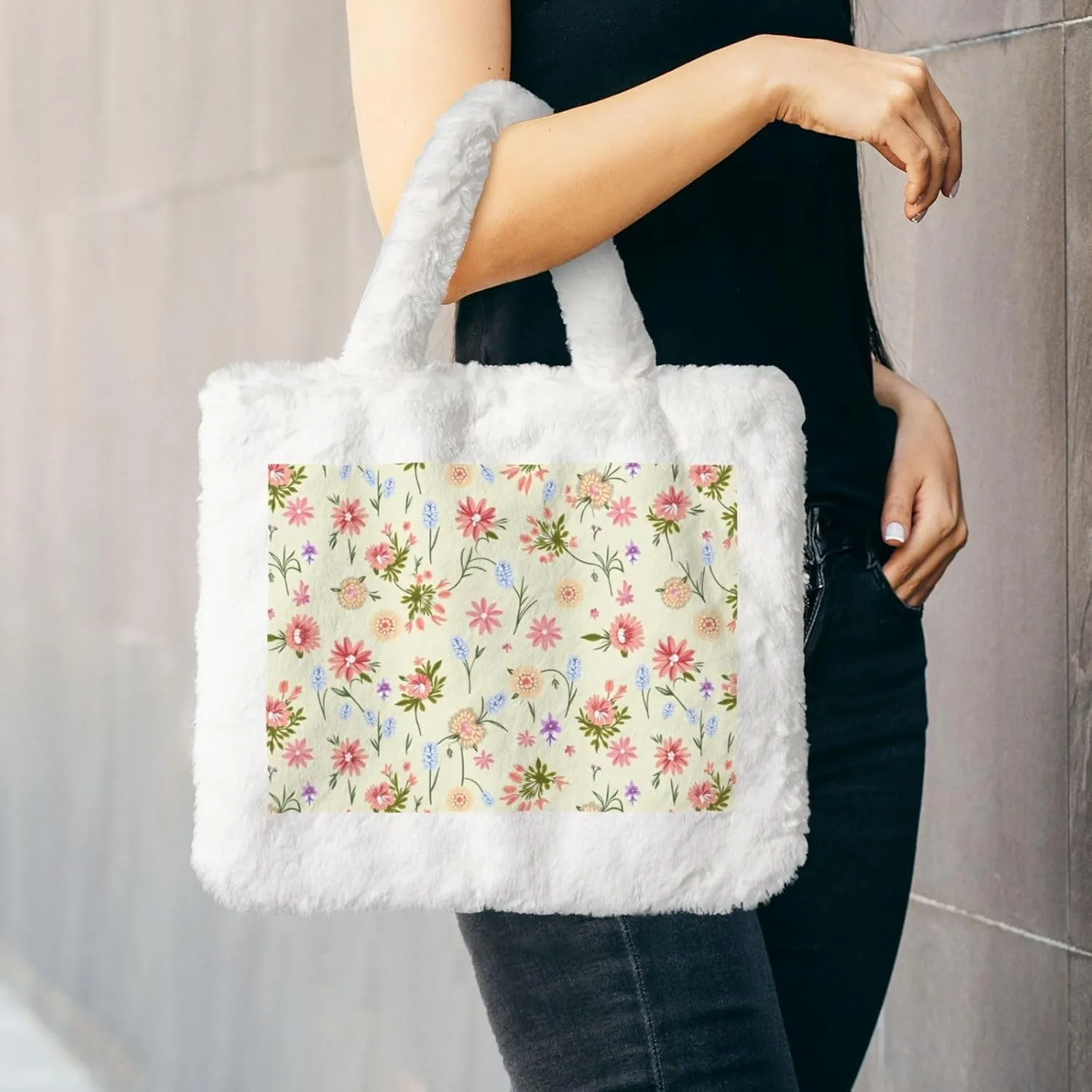 Women's Shoulder Handbags Fluffy Tote Bag Fashion Shoulder Bag for Women