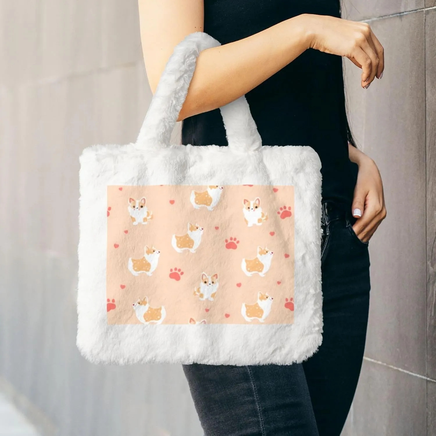 Women's Shoulder Handbags Fluffy Tote Bag Fashion Shoulder Bag for Women
