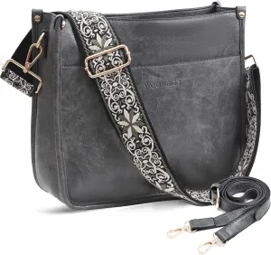 WOOMADA Hobo Handbag for Women Vegan Leather Crossbody Bags Trendy Shoulder Bag with 2 Adjustable Strap