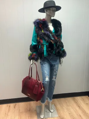 Work It Faux Fur Color Block Jacket