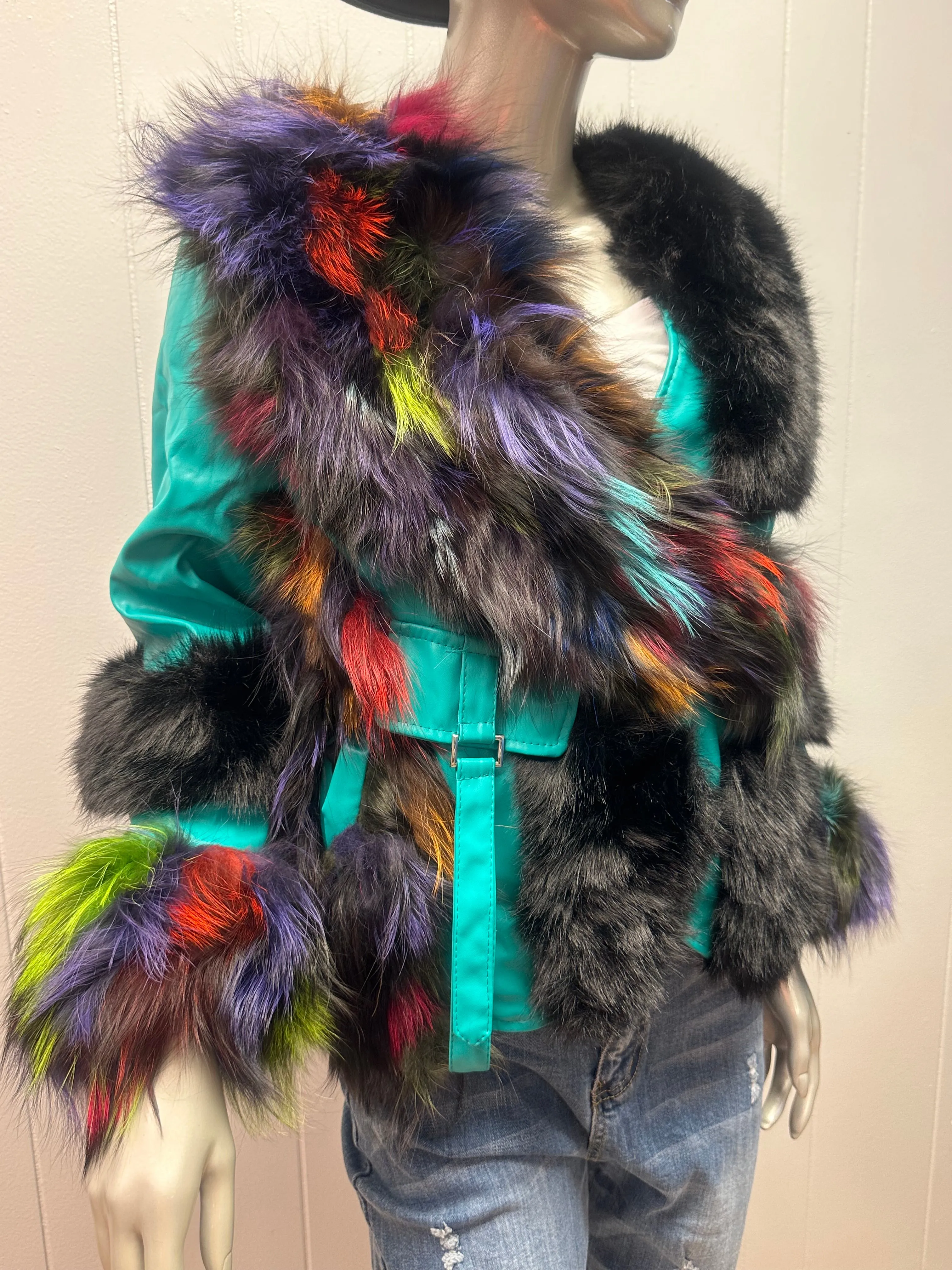 Work It Faux Fur Color Block Jacket