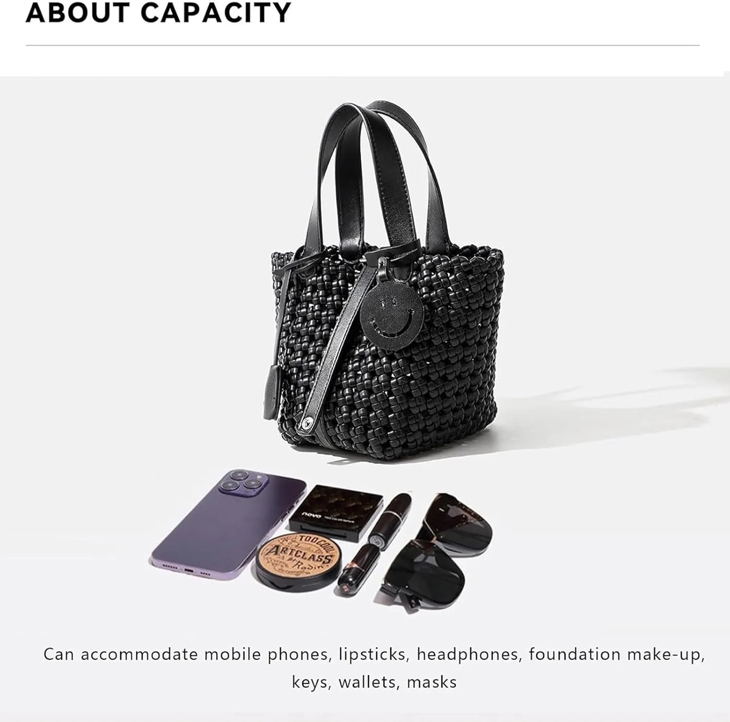 Woven Handbags for Women Top Handle Satchel Handbag Basket Bucket Bag Small Woven Tote Bag Hobo Purses