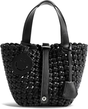 Woven Handbags for Women Top Handle Satchel Handbag Basket Bucket Bag Small Woven Tote Bag Hobo Purses