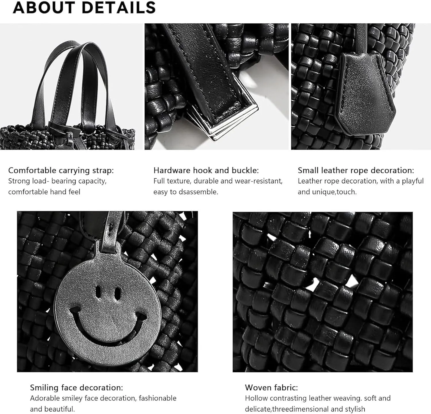 Woven Handbags for Women Top Handle Satchel Handbag Basket Bucket Bag Small Woven Tote Bag Hobo Purses