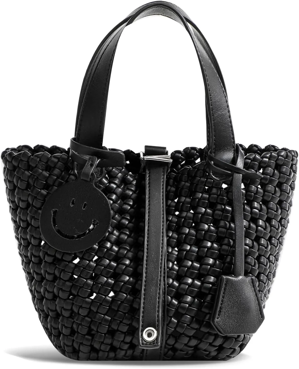 Woven Handbags for Women Top Handle Satchel Handbag Basket Bucket Bag Small Woven Tote Bag Hobo Purses