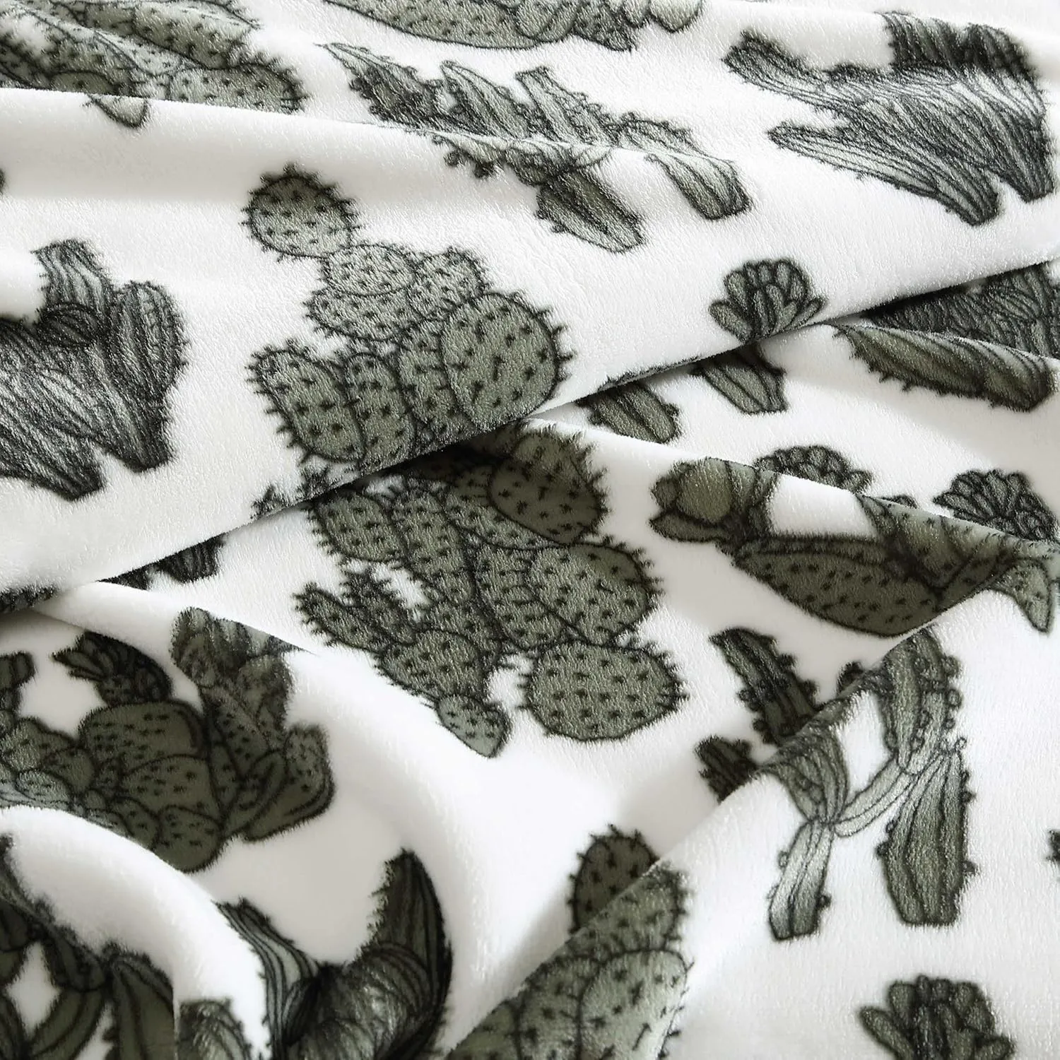 Wrangler - Throw Blanket, Soft Plush Fleece Bedding, Yellowstone Inspired, Western Decor for Bed or Couch (Cactus Garden Green, 50" x 70")