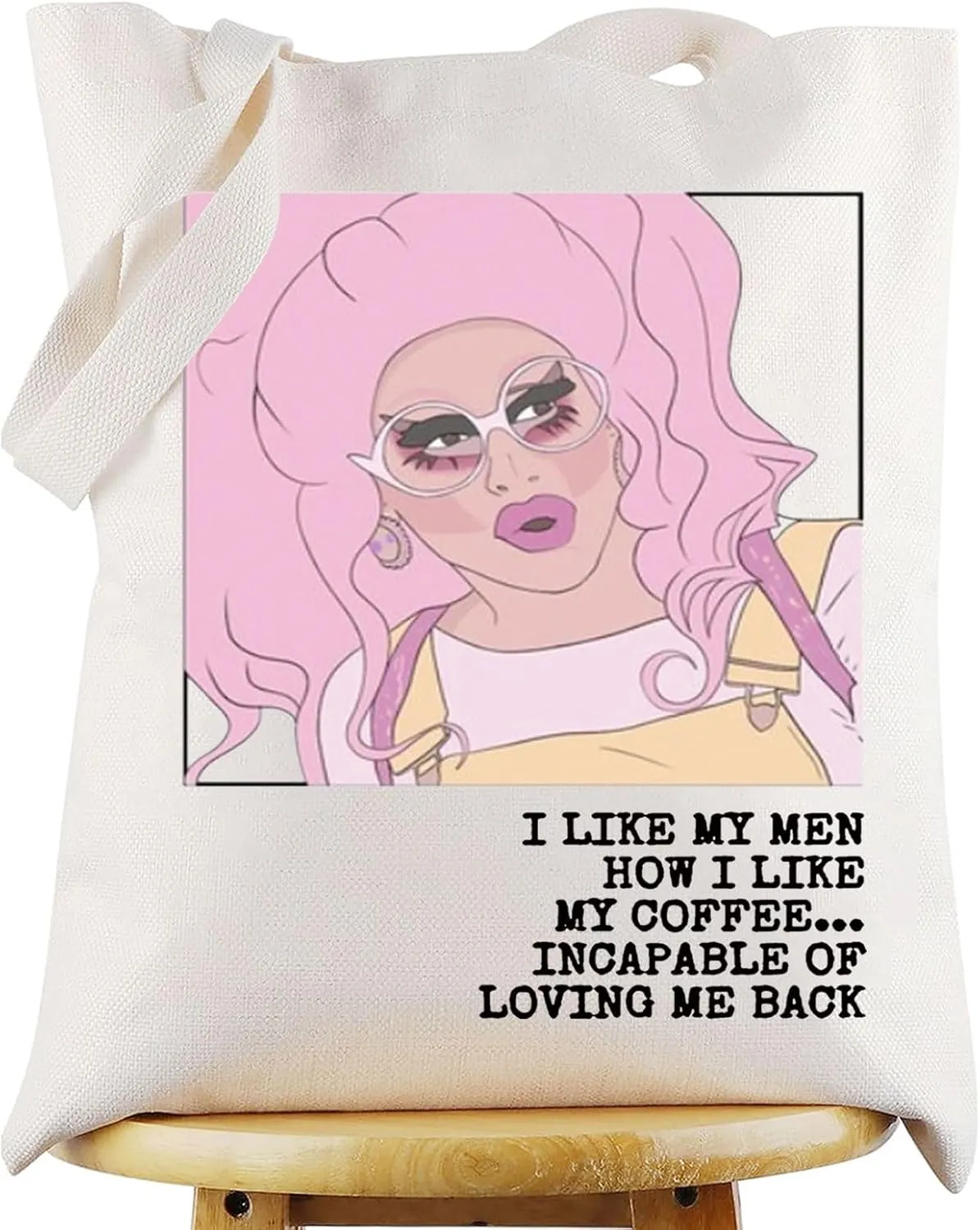WZMPA Cross Dressing TV ProgramTote Bag Pride Queer Fans Gift I Like My Men How I Like My Coffee Drag Queen Shoulder Bag