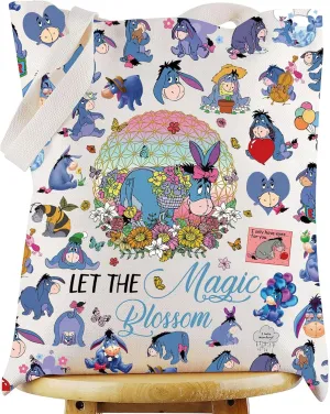 WZMPA Donkey Tote Bag Movie Fans Gift Let The Magic Blossom Reusable Grocery Bag Cartoon Merchandise