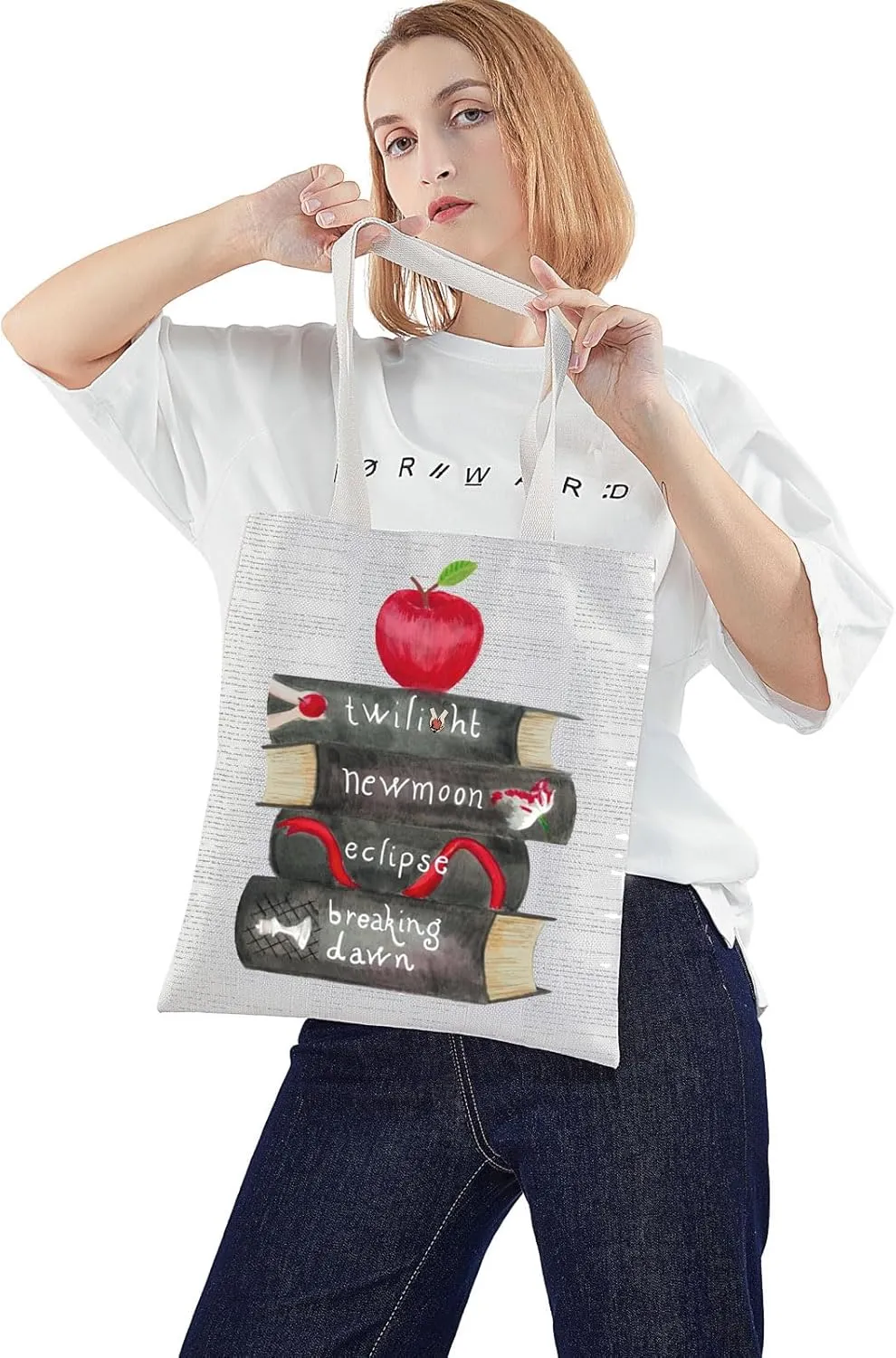 WZMPA Edward Cullen Tote Bag Bella Swan Fans Gift Edward Reusable Grocery Bag Bella Swan Merchandise