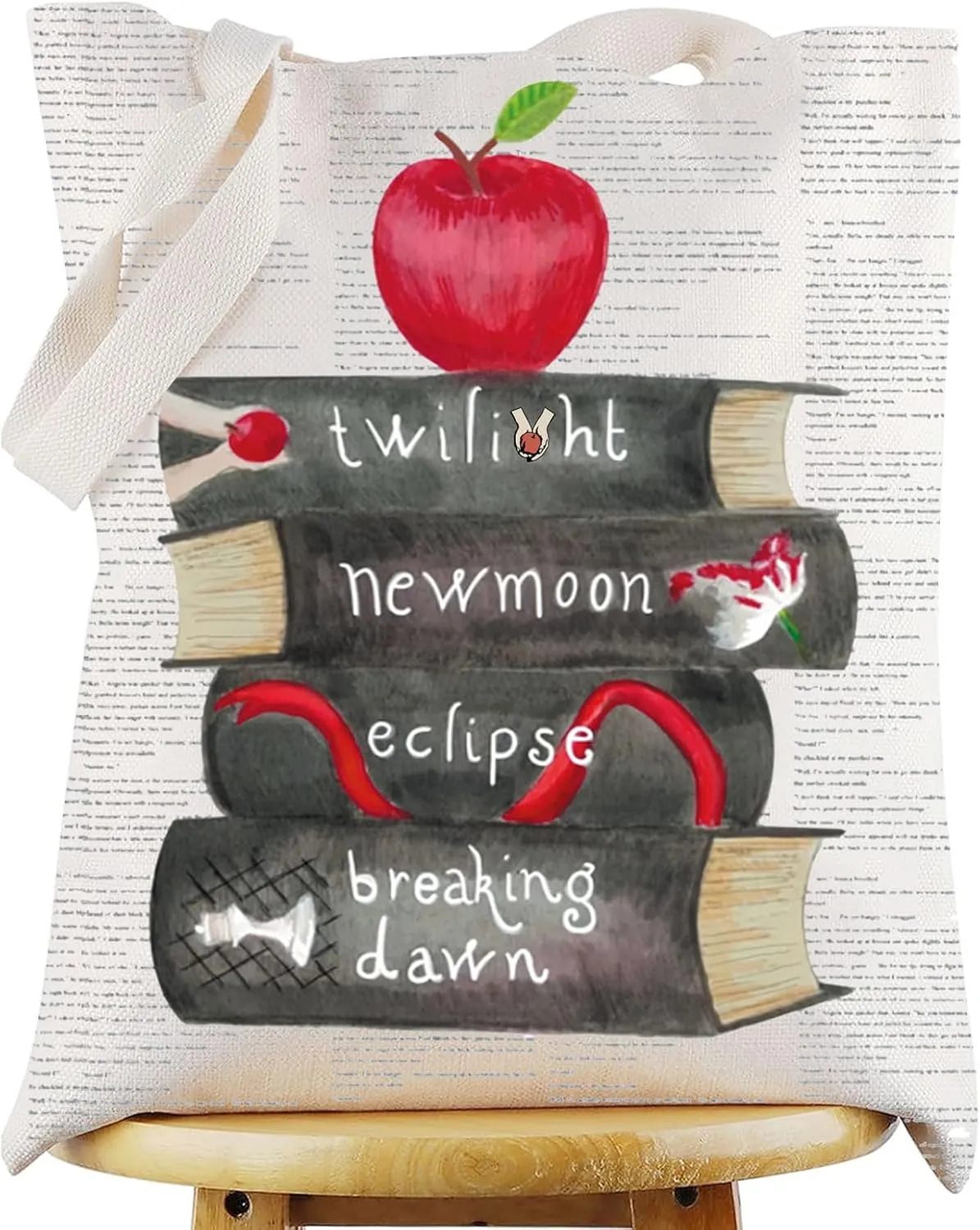 WZMPA Edward Cullen Tote Bag Bella Swan Fans Gift Edward Reusable Grocery Bag Bella Swan Merchandise