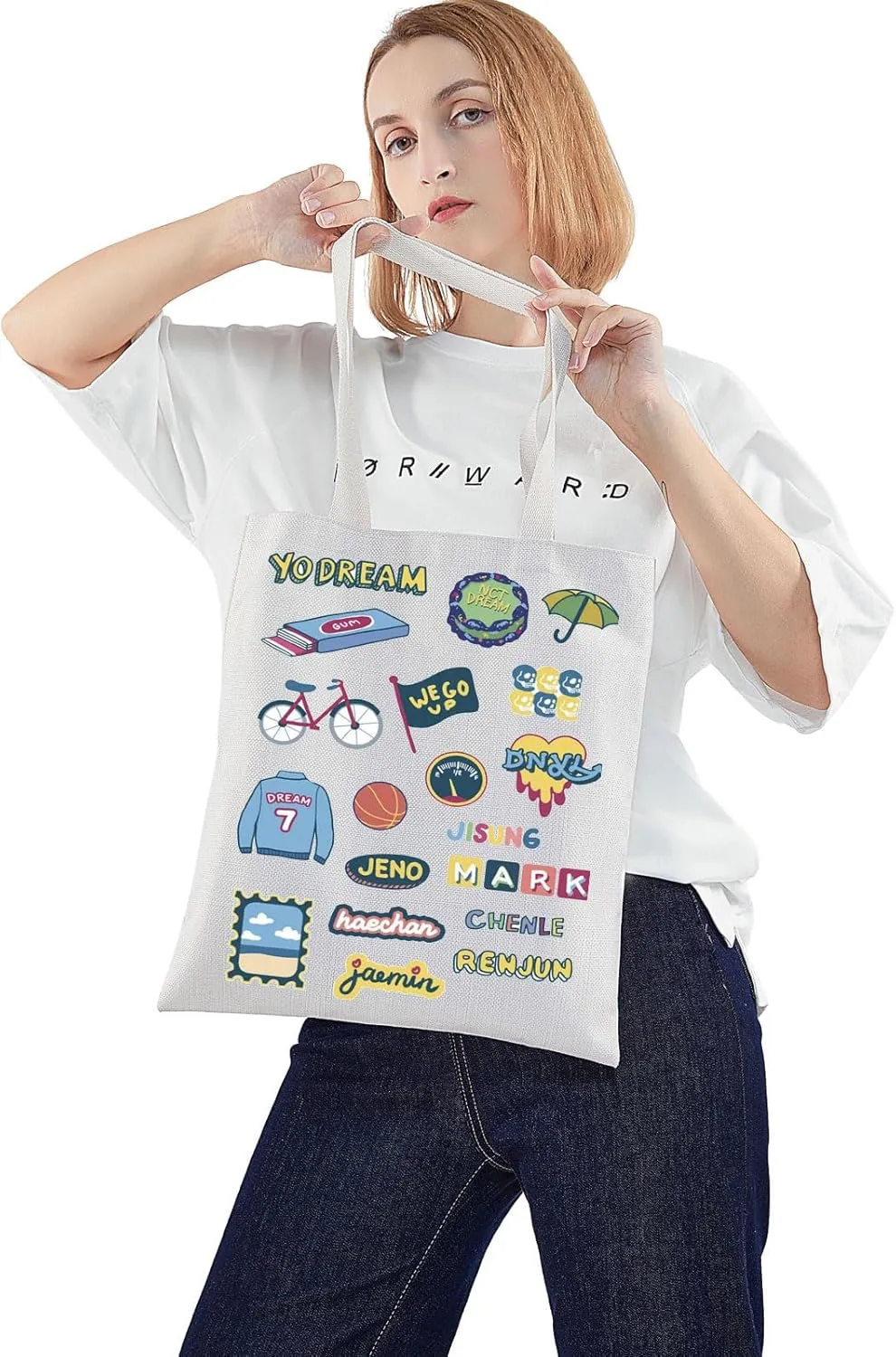 WZMPA K-Pop Tote Bag K-Pop Team Fans Gift Korean Group Dream Shoulder Bag K-Pop Merchandise