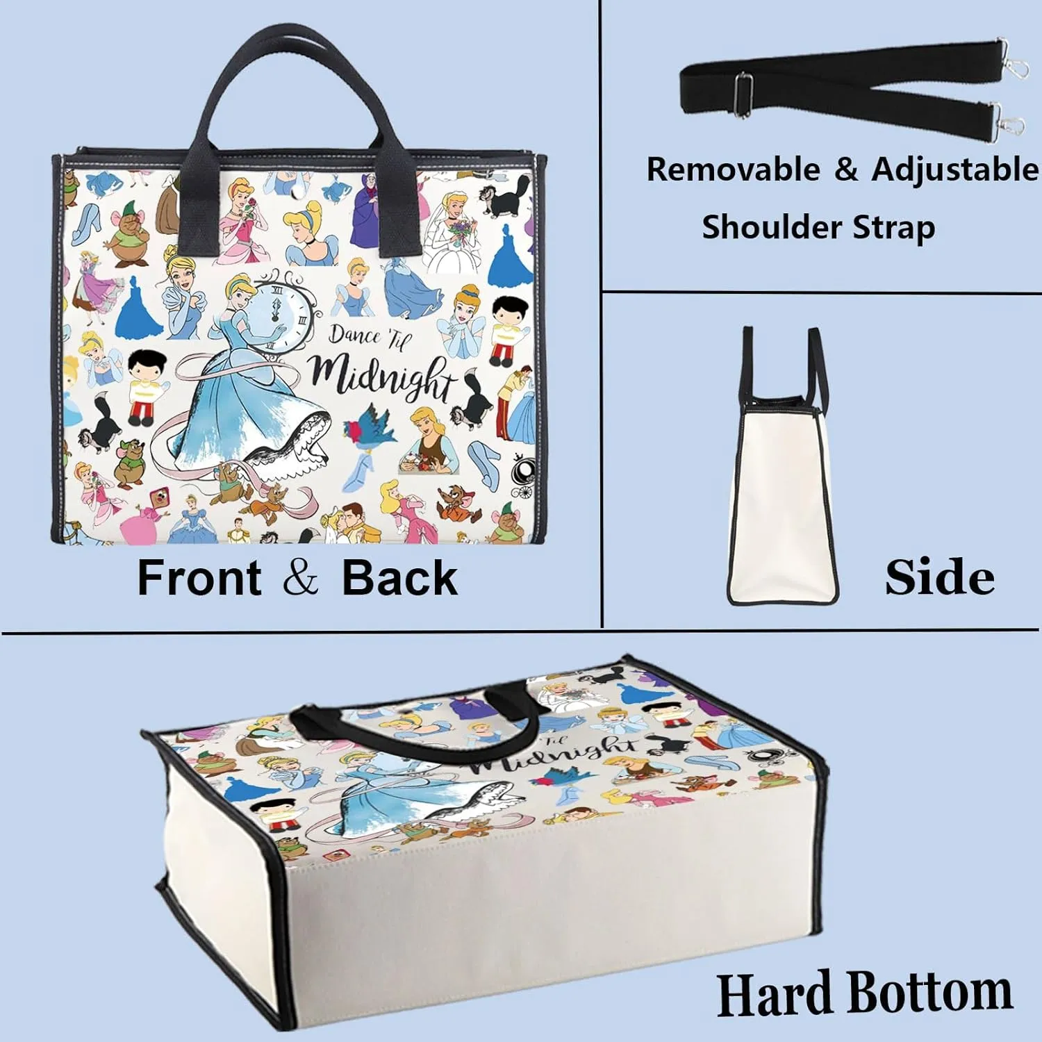WZMPA Magical Princess Tote Bag Cartoon Rat Fans Gifts Dance Until Midnight Scullery Maid Shoulder Bag Fairy Tales Merch