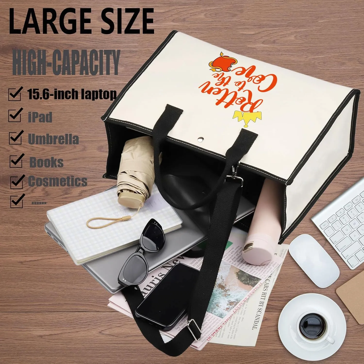 WZMPA Movie Canvas Tote Bag Mal Evie Fans Gift Rotten To The Core Shoulder Bag Evil Queen Merchdise