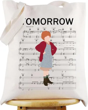 WZMPA Musical Tote Bag Orphan Fans Gift Tomorrow Musical Reusable Grocery Bag Theater Drama Merchandise