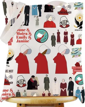 WZMPA Offred Tote Bag June ＆Moira＆Emily＆Janine Fans Gift Women's Rights Reusable Grocery Bag Offred Merch