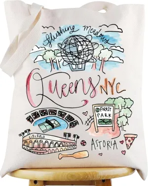 WZMPA Queens County New York Travel Tote Bag Queens Souvenir Gift Flushing Meadows Corona Park Trip Queens Shoulder Bag